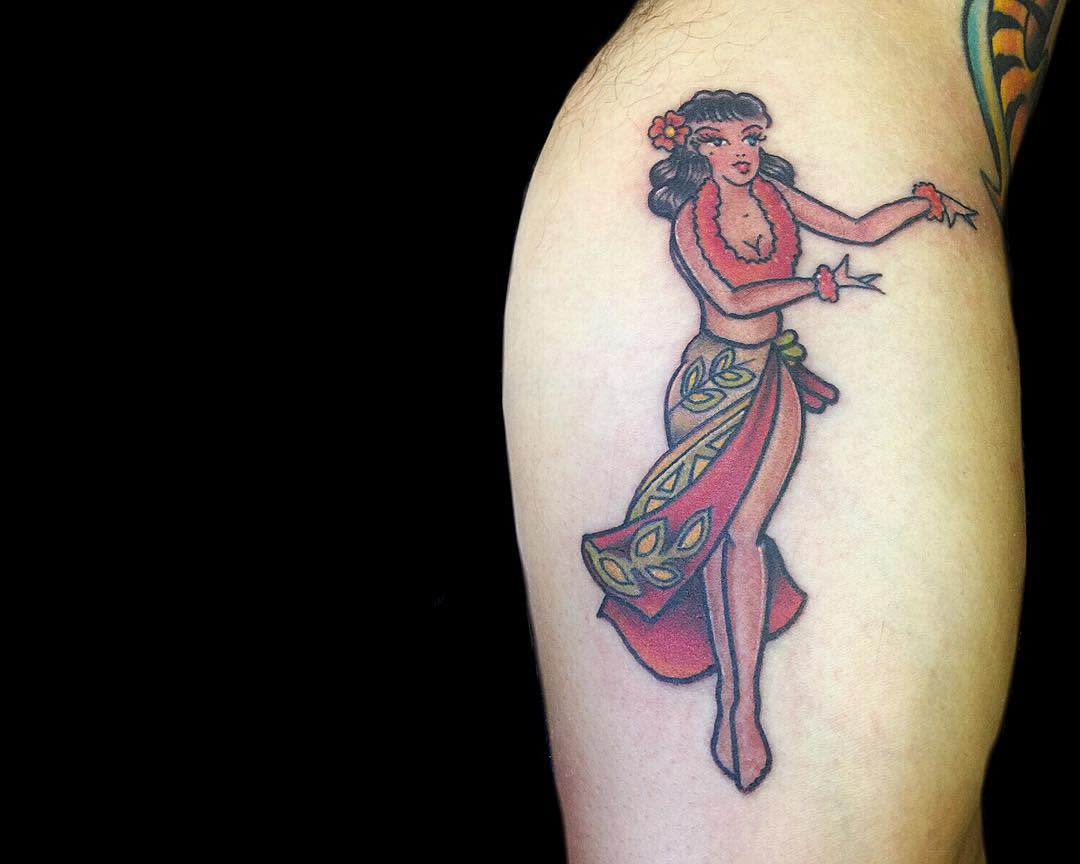 Sailor Jerry Pin Up Girl Tattoo -tahitigil