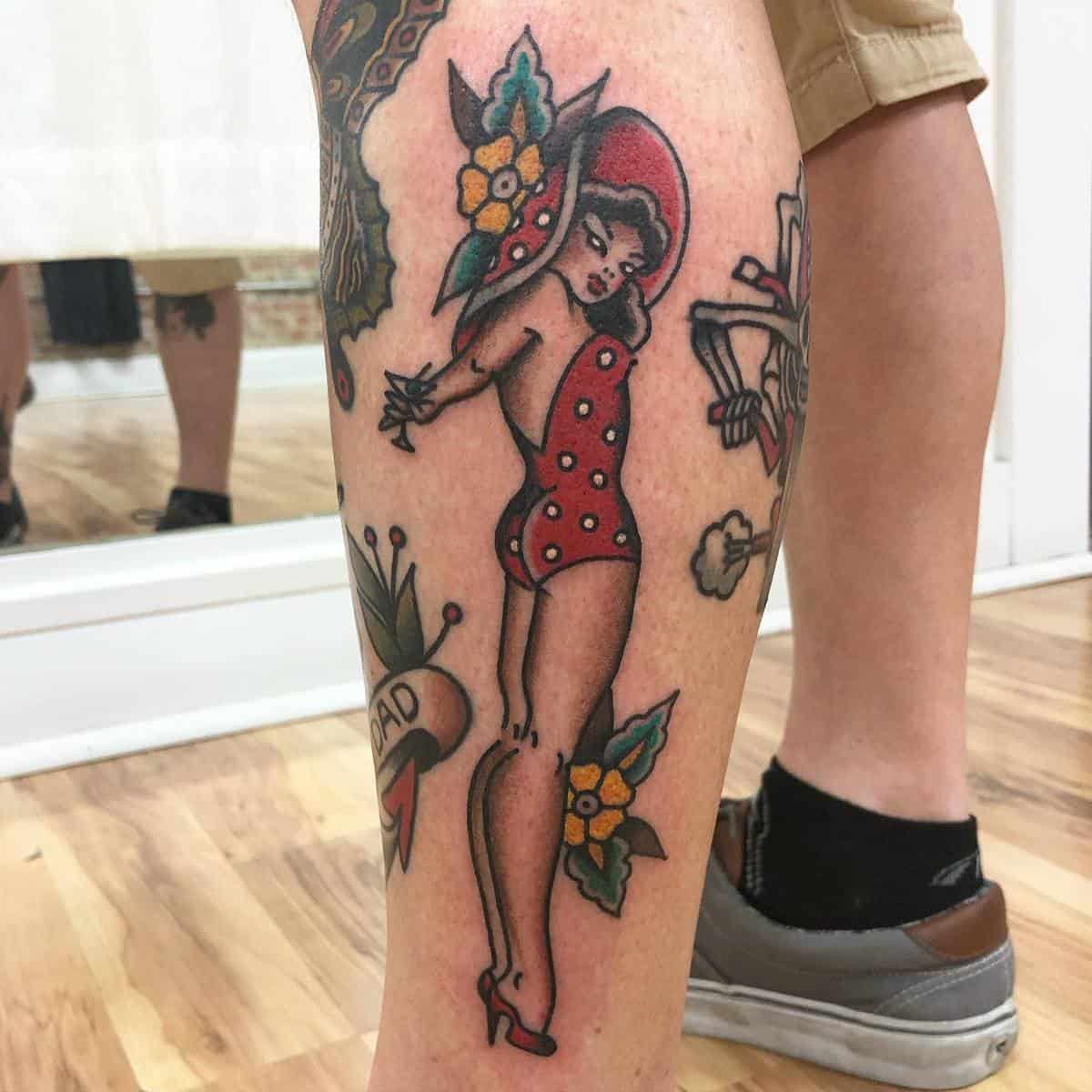 Sailor Jerry Pin Up Girl Tattoo -lukeworleytattoo