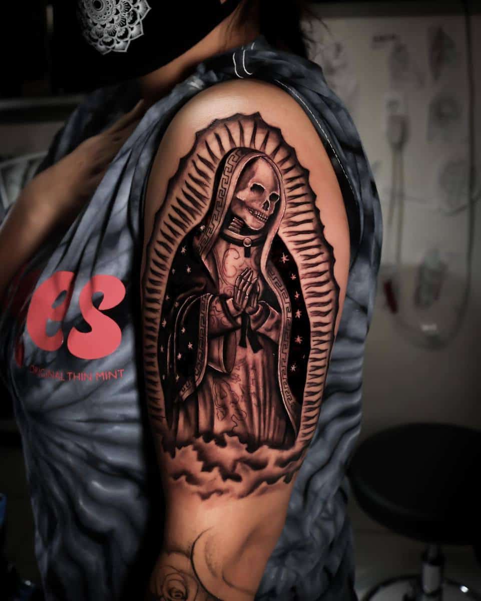 Prier Santa Muerte Tattoo -inkarnationyakima