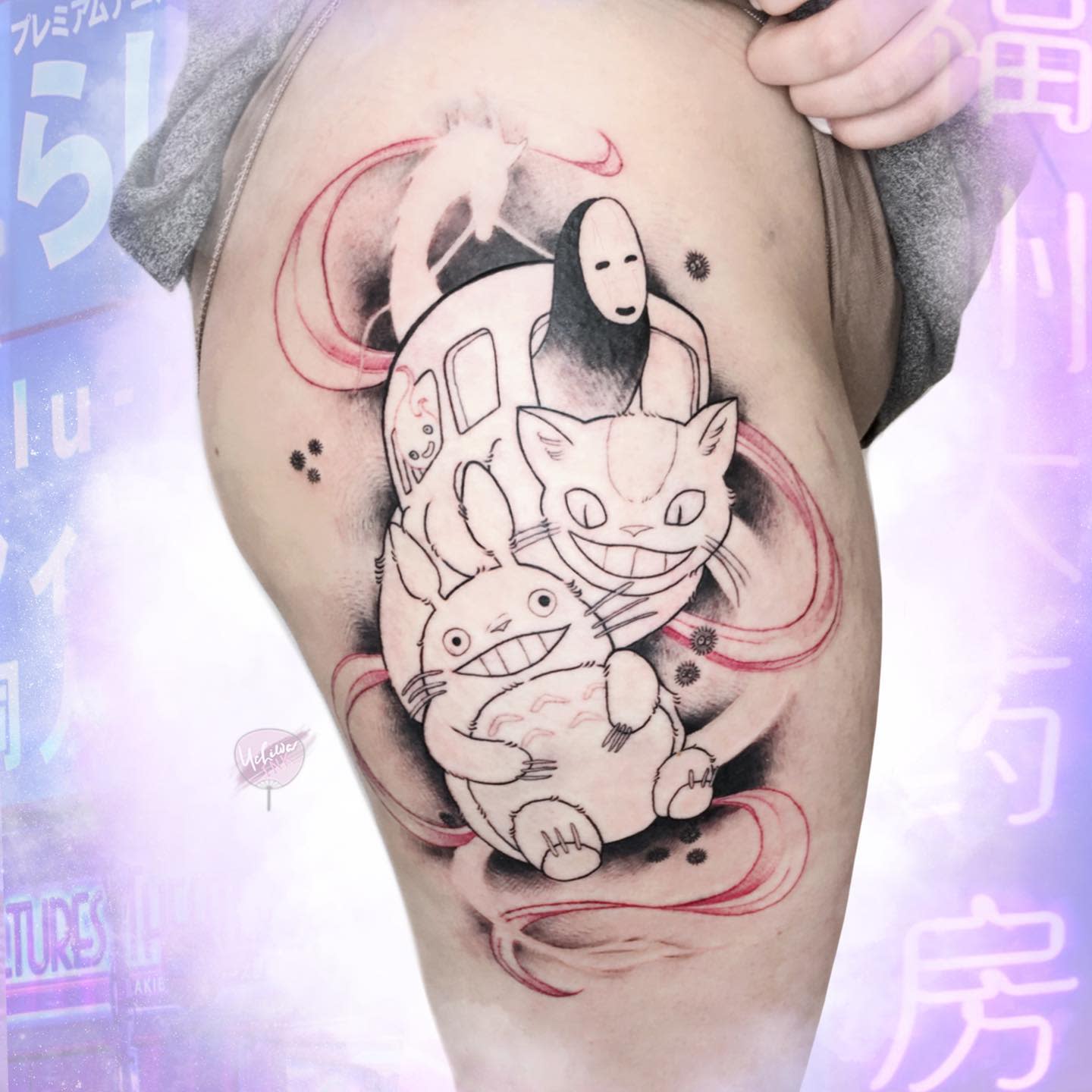 Tatouage Totoro Studio Ghibli -uchiwa.ink