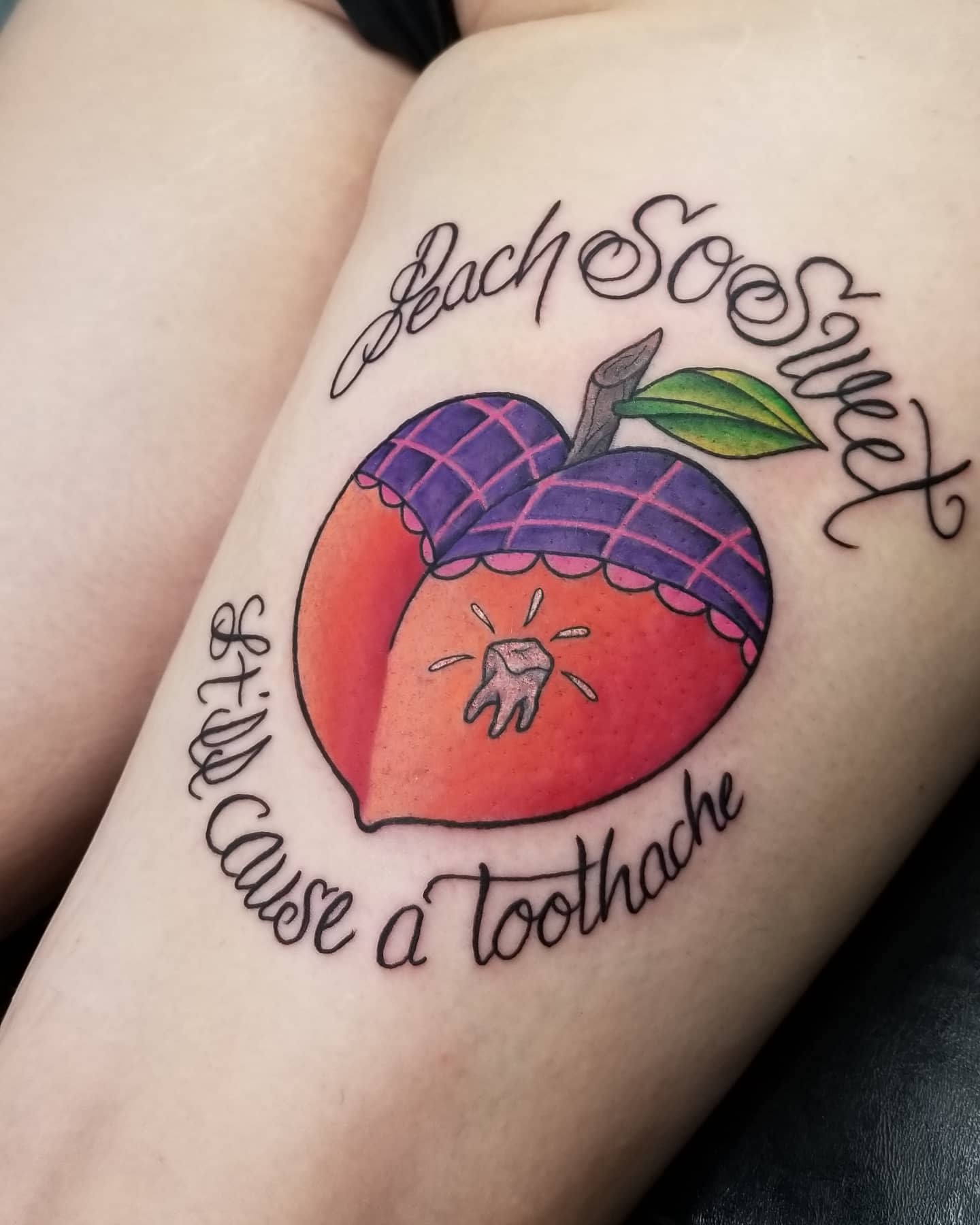 New School Peach Tattoo -toledoburritotattoos