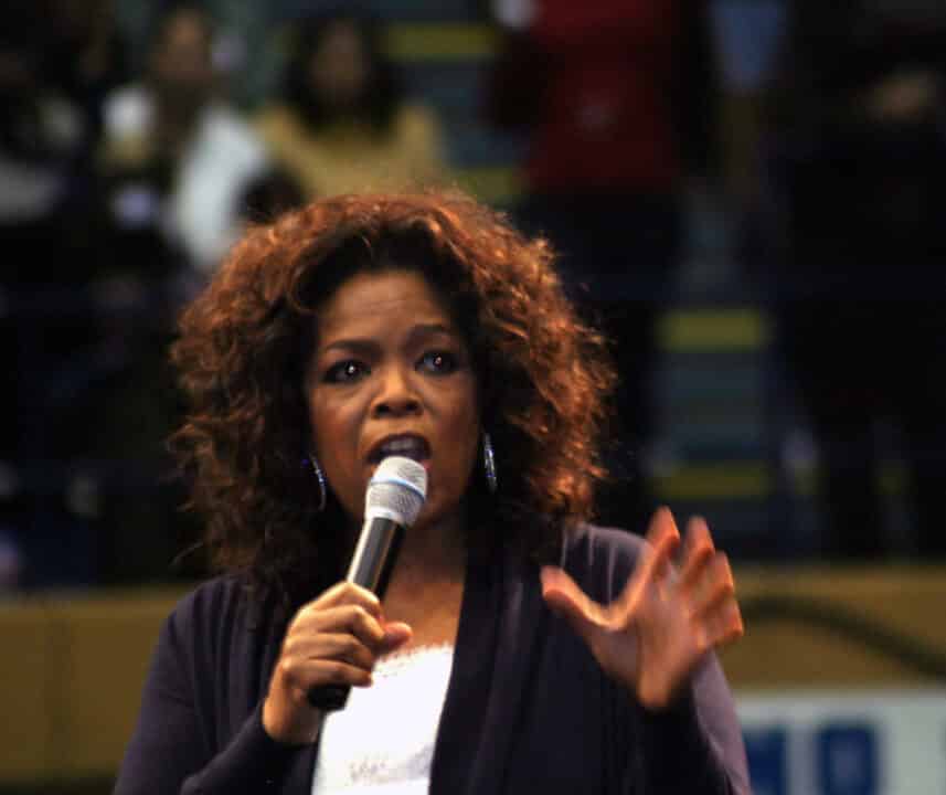 Oprah Winfrey prononce un discours